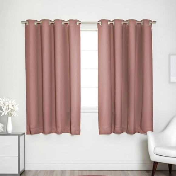 Schaeffer Blackout Sliding Curtain Panel Pair (Set of 2) Mauve Pink 52W x 63L - Picture 1 of 4